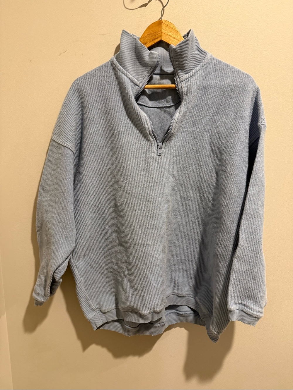 Aerie Half-Zip Pullover Sweater - Light Blue - Picture 1 of 7